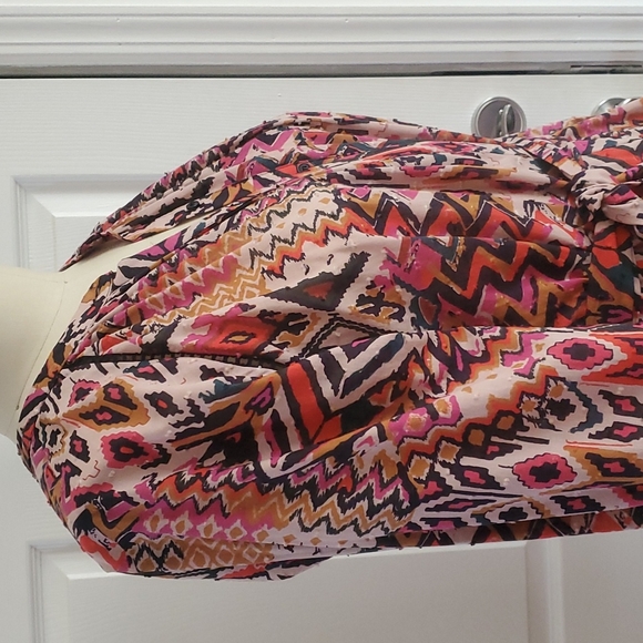 Zara Pastel Pink Geometric Short Dress Boho Size XL - Picture 9 of 16